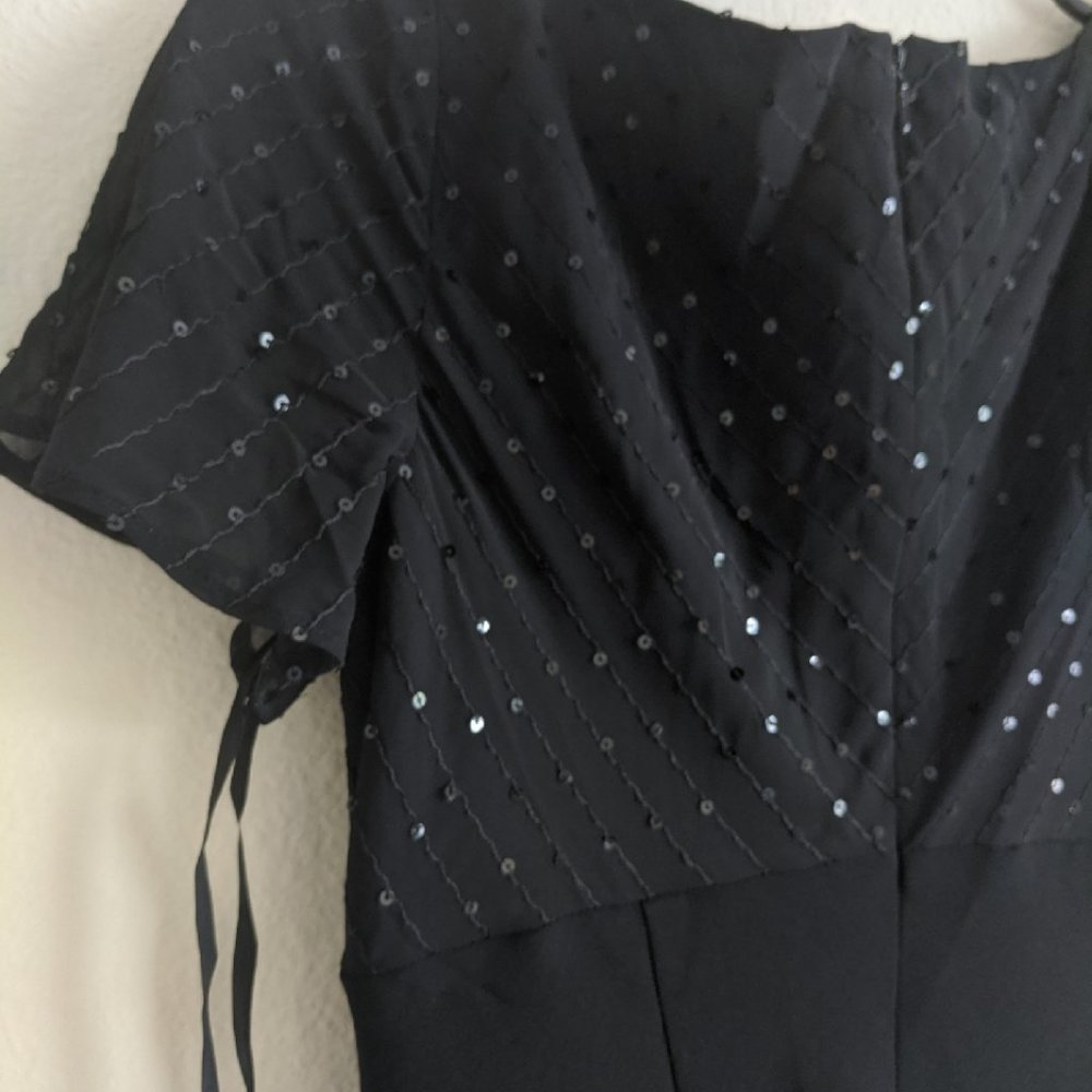 Evan Picone V Neck Night Black Dress 10P - Picture 8 of 8
